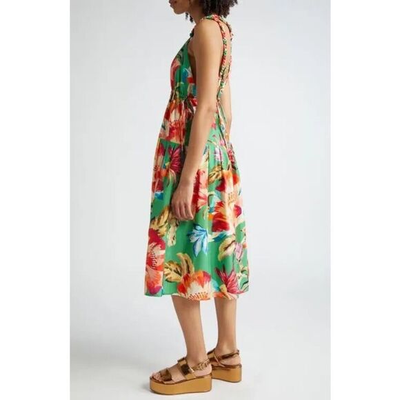 Farm Rio Women's Multicolor Tropicart Floral Sleeveless Midi Dress Large NWT - Picture 4 of 14